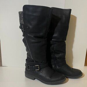 Knee High Faux-Leather Boots